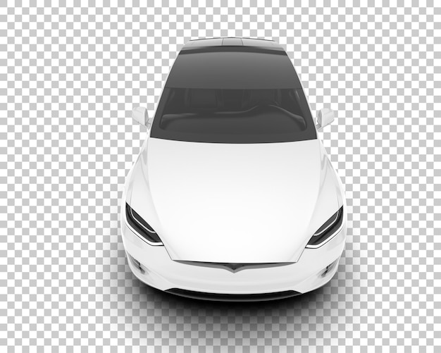 Auto de la ciudad blanco sobre un fondo transparente Ilustración de renderización 3D