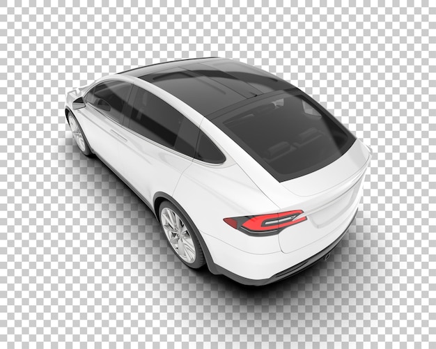 Auto de la ciudad blanco sobre un fondo transparente Ilustración de renderización 3D
