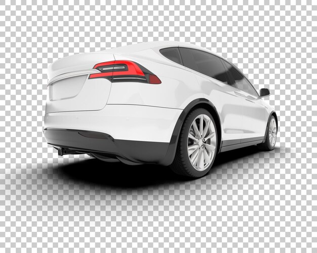 Auto de la ciudad blanco sobre un fondo transparente Ilustración de renderización 3D
