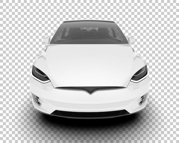 Auto de la ciudad blanco sobre un fondo transparente Ilustración de renderización 3D