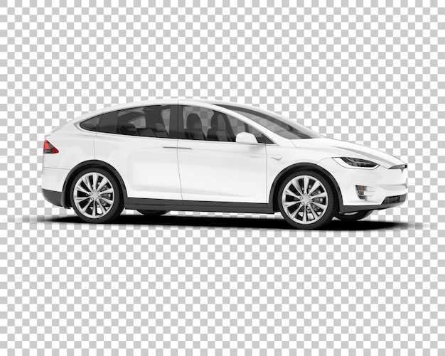 Auto de la ciudad blanco sobre un fondo transparente Ilustración de renderización 3D