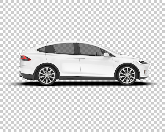 Auto de la ciudad blanco sobre un fondo transparente Ilustración de renderización 3D