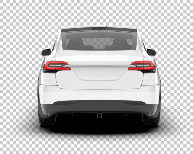 Auto de la ciudad blanco sobre un fondo transparente Ilustración de renderización 3D