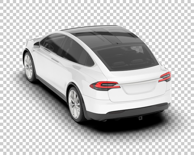 Auto de la ciudad blanco sobre un fondo transparente Ilustración de renderización 3D