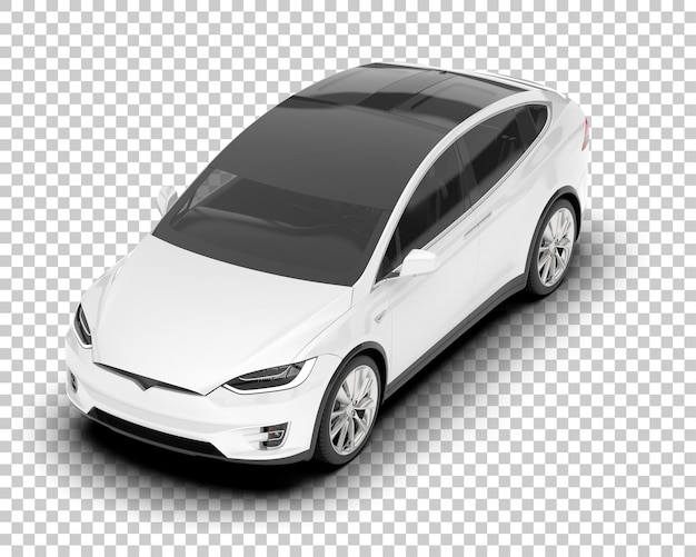 Auto de la ciudad blanco sobre un fondo transparente Ilustración de renderización 3D