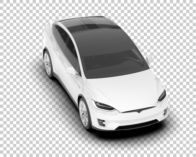 Auto de la ciudad blanco sobre un fondo transparente Ilustración de renderización 3D