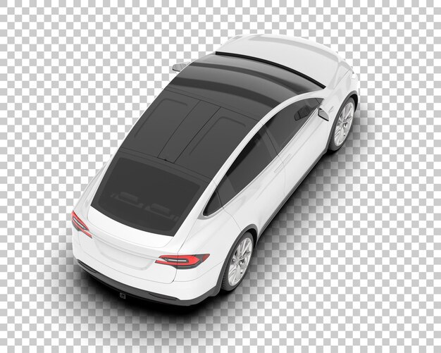 Auto de la ciudad blanco sobre un fondo transparente Ilustración de renderización 3D