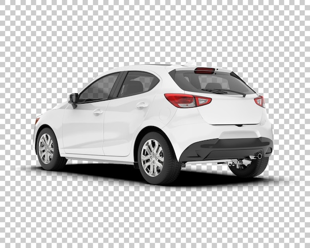 Auto de la ciudad blanco sobre un fondo transparente Ilustración de renderización 3D