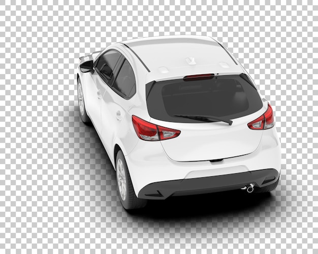 Auto de la ciudad blanco sobre un fondo transparente Ilustración de renderización 3D