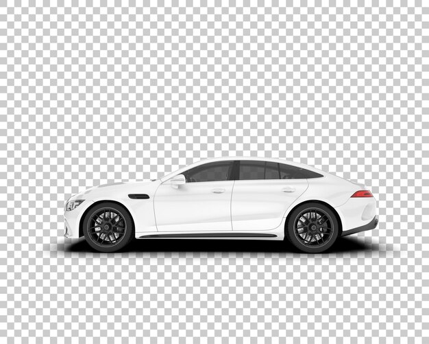 Auto de la ciudad blanco sobre un fondo transparente Ilustración de renderización 3D