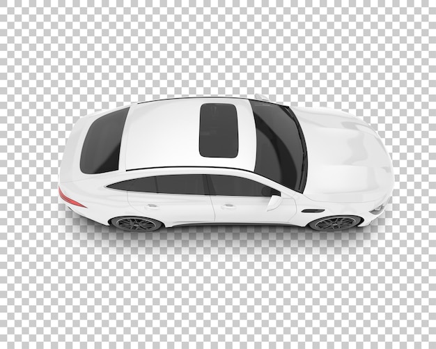 Auto de la ciudad blanco sobre un fondo transparente Ilustración de renderización 3D