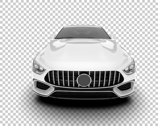 Auto de la ciudad blanco sobre un fondo transparente Ilustración de renderización 3D