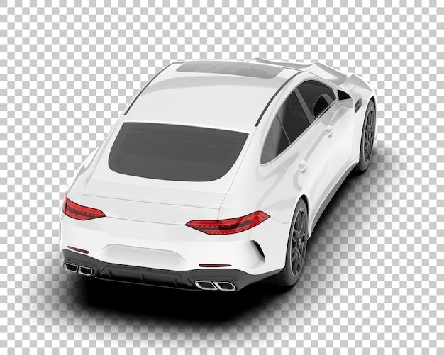 Auto de la ciudad blanco sobre un fondo transparente Ilustración de renderización 3D