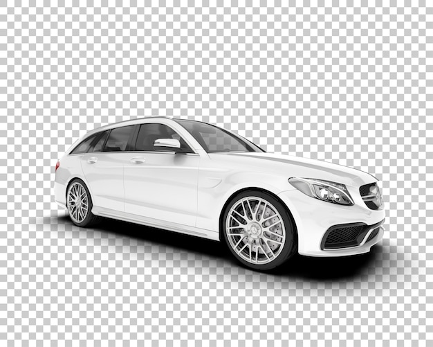Auto de la ciudad blanco sobre un fondo transparente Ilustración de renderización 3D