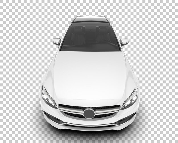 Auto de la ciudad blanco sobre un fondo transparente Ilustración de renderización 3D