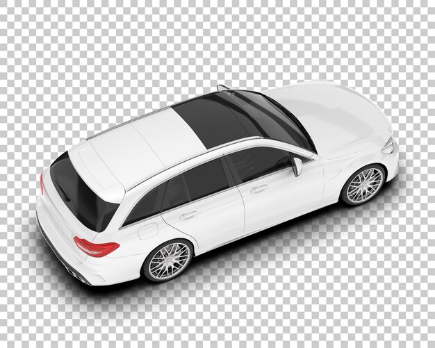 Auto de la ciudad blanco sobre un fondo transparente Ilustración de renderización 3D