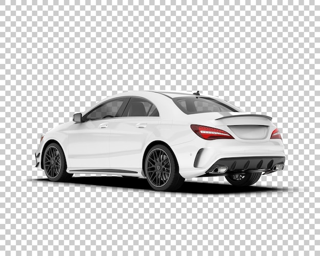 Auto de la ciudad blanco sobre un fondo transparente Ilustración de renderización 3D