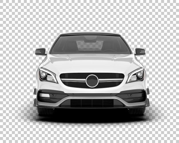 Auto de la ciudad blanco sobre un fondo transparente Ilustración de renderización 3D