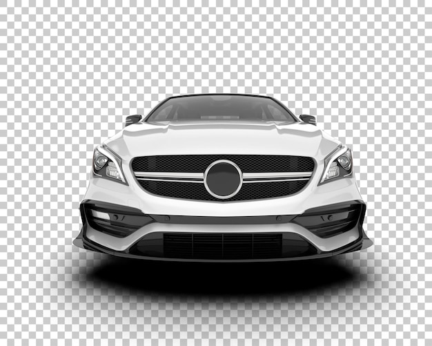 Auto de la ciudad blanco sobre un fondo transparente Ilustración de renderización 3D
