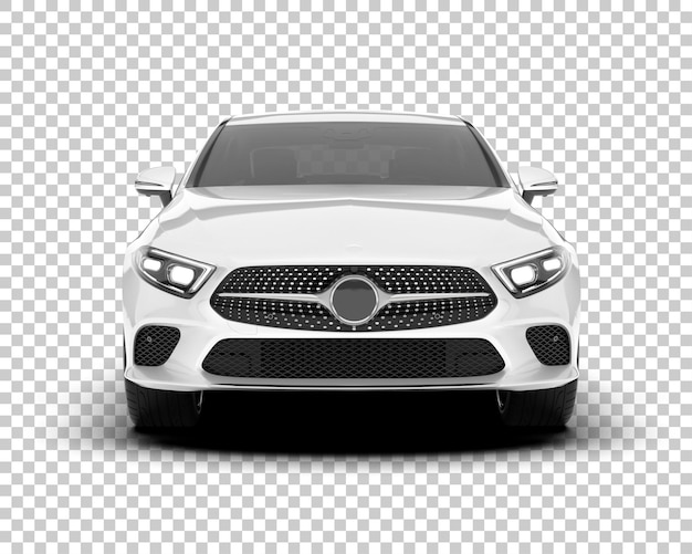 Auto de la ciudad blanco sobre un fondo transparente Ilustración de renderización 3D