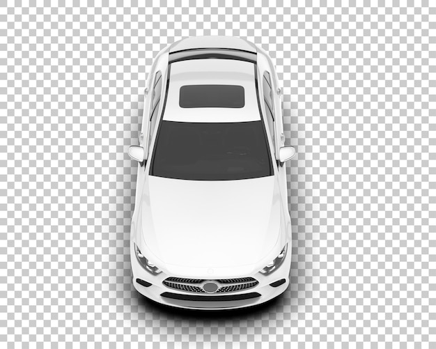 Auto de la ciudad blanco sobre un fondo transparente Ilustración de renderización 3D