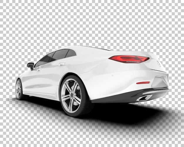 Auto de la ciudad blanco sobre un fondo transparente Ilustración de renderización 3D