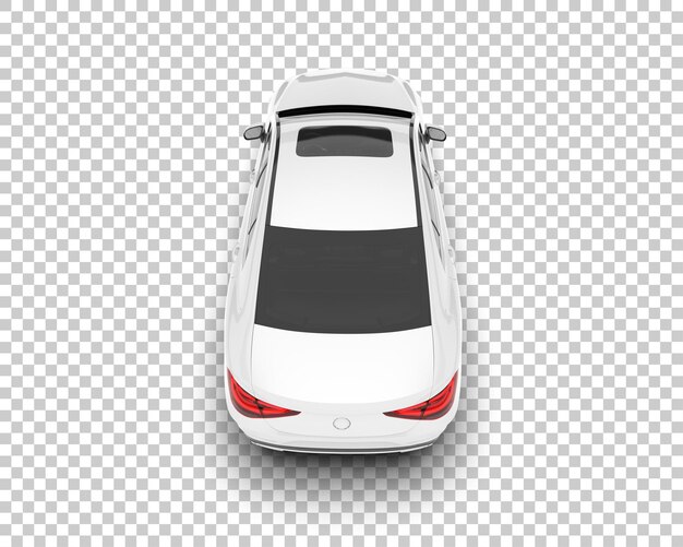 Auto de la ciudad blanco sobre un fondo transparente Ilustración de renderización 3D