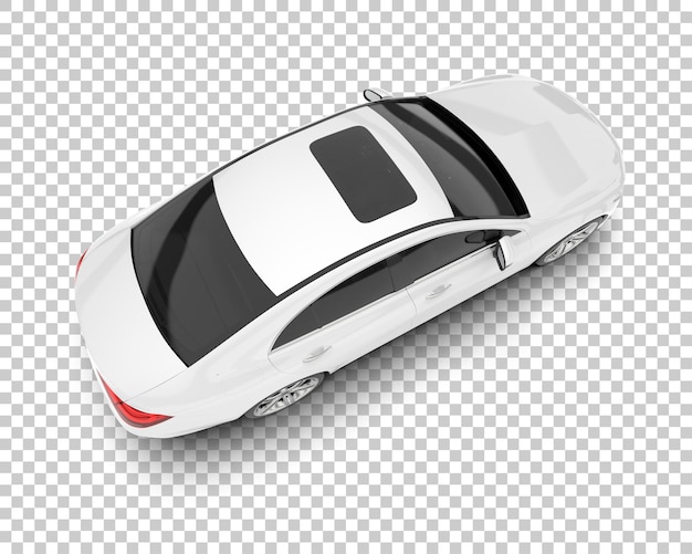 Auto de la ciudad blanco sobre un fondo transparente Ilustración de renderización 3D