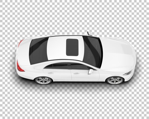 Auto de la ciudad blanco sobre un fondo transparente Ilustración de renderización 3D
