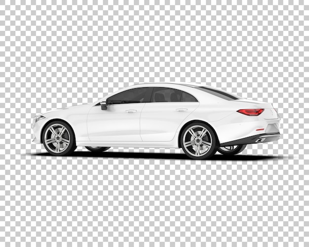 Auto de la ciudad blanco sobre un fondo transparente Ilustración de renderización 3D