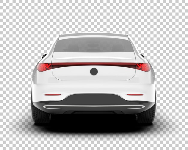 Auto de la ciudad blanco sobre un fondo transparente Ilustración de renderización 3D