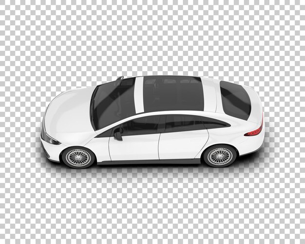 Auto de la ciudad blanco sobre un fondo transparente Ilustración de renderización 3D