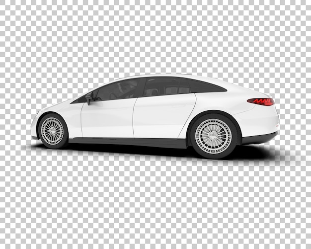 Auto de la ciudad blanco sobre un fondo transparente Ilustración de renderización 3D