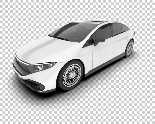 Auto de la ciudad blanco sobre un fondo transparente Ilustración de renderización 3D