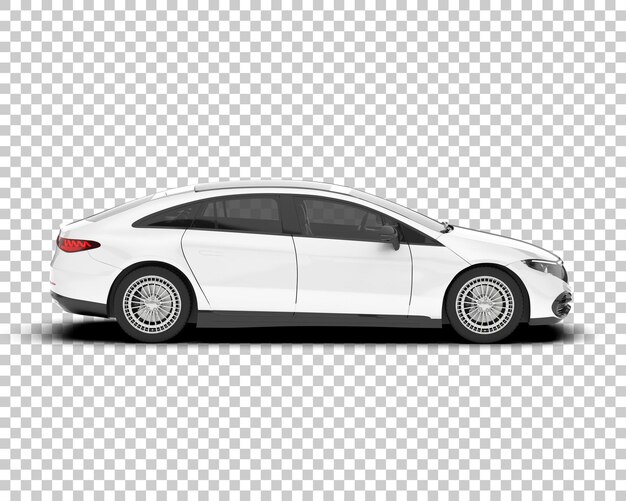 Auto de la ciudad blanco sobre un fondo transparente Ilustración de renderización 3D