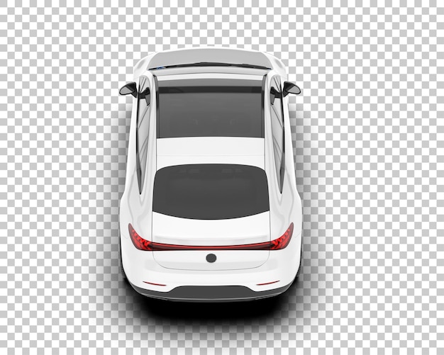 Auto de la ciudad blanco sobre un fondo transparente Ilustración de renderización 3D