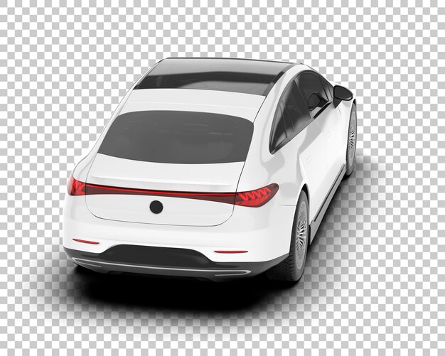 Auto de la ciudad blanco sobre un fondo transparente Ilustración de renderización 3D