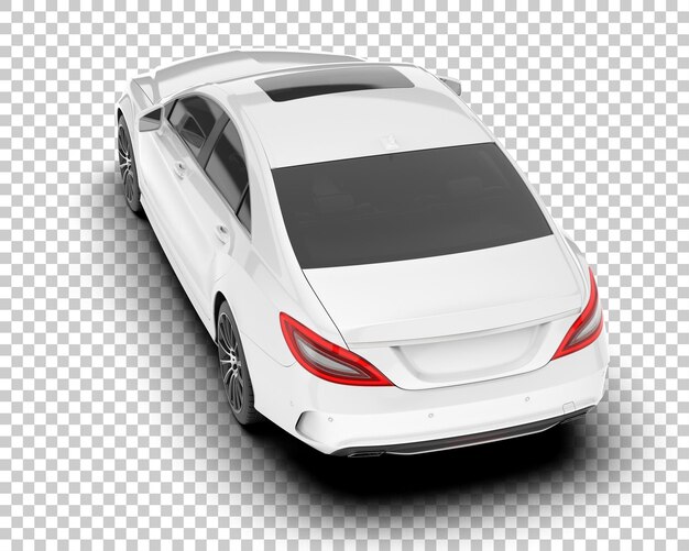 Auto de la ciudad blanco sobre un fondo transparente Ilustración de renderización 3D