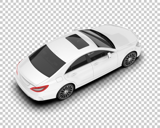 Auto de la ciudad blanco sobre un fondo transparente Ilustración de renderización 3D