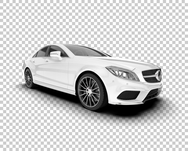 Auto de la ciudad blanco sobre un fondo transparente Ilustración de renderización 3D