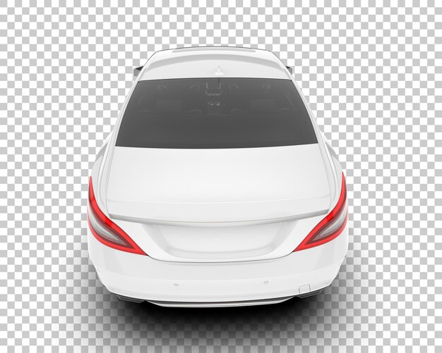 Auto de la ciudad blanco sobre un fondo transparente Ilustración de renderización 3D