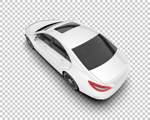 Auto de la ciudad blanco sobre un fondo transparente Ilustración de renderización 3D