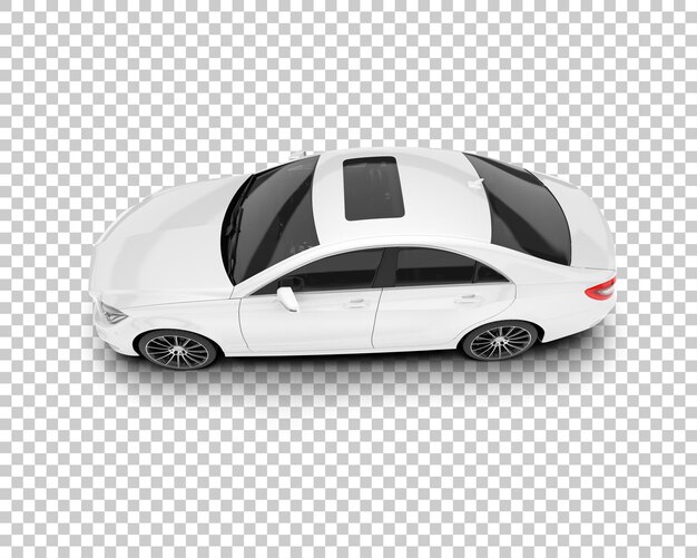 Auto de la ciudad blanco sobre un fondo transparente Ilustración de renderización 3D