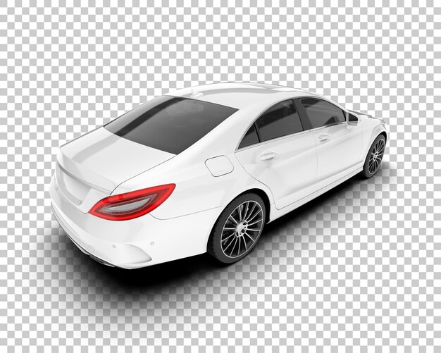 Auto de la ciudad blanco sobre un fondo transparente Ilustración de renderización 3D