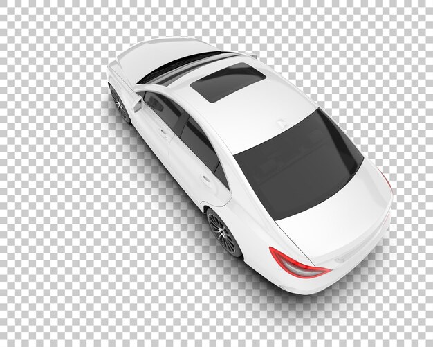 Auto de la ciudad blanco sobre un fondo transparente Ilustración de renderización 3D