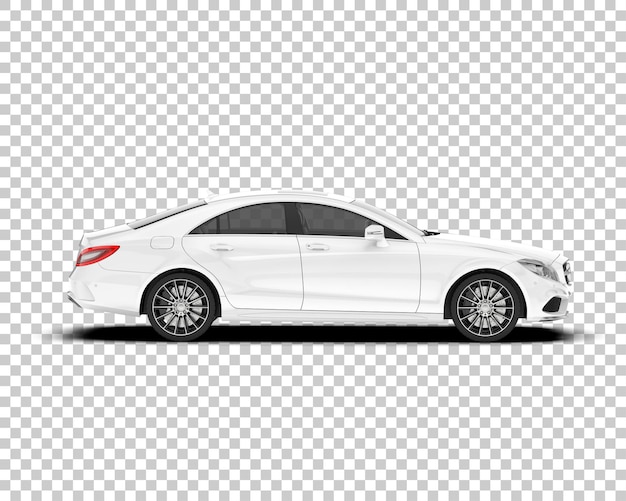 Auto de la ciudad blanco sobre un fondo transparente Ilustración de renderización 3D