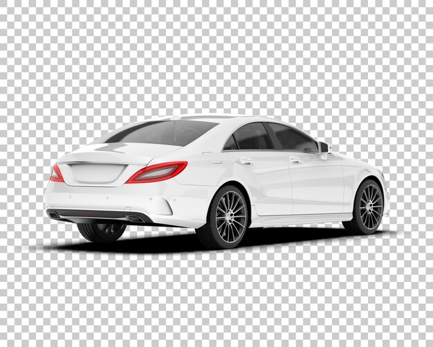 Auto de la ciudad blanco sobre un fondo transparente Ilustración de renderización 3D