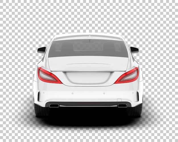 Auto de la ciudad blanco sobre un fondo transparente Ilustración de renderización 3D