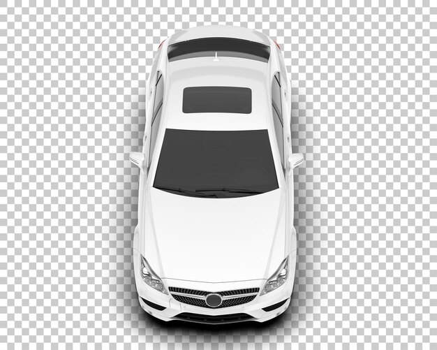 Auto de la ciudad blanco sobre un fondo transparente Ilustración de renderización 3D