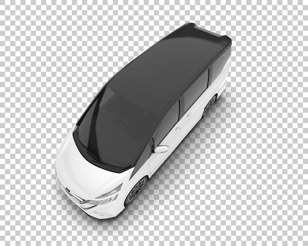 Auto de la ciudad blanco sobre un fondo transparente Ilustración de renderización 3D
